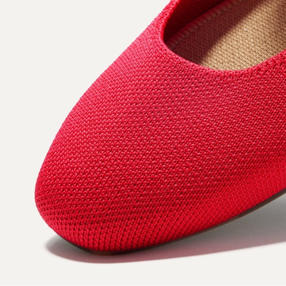 Rothy’s Lollipop Red Square Mary Jane Ballet Flats 6.5 Flexible Washable Preppy - Picture 2 of 11